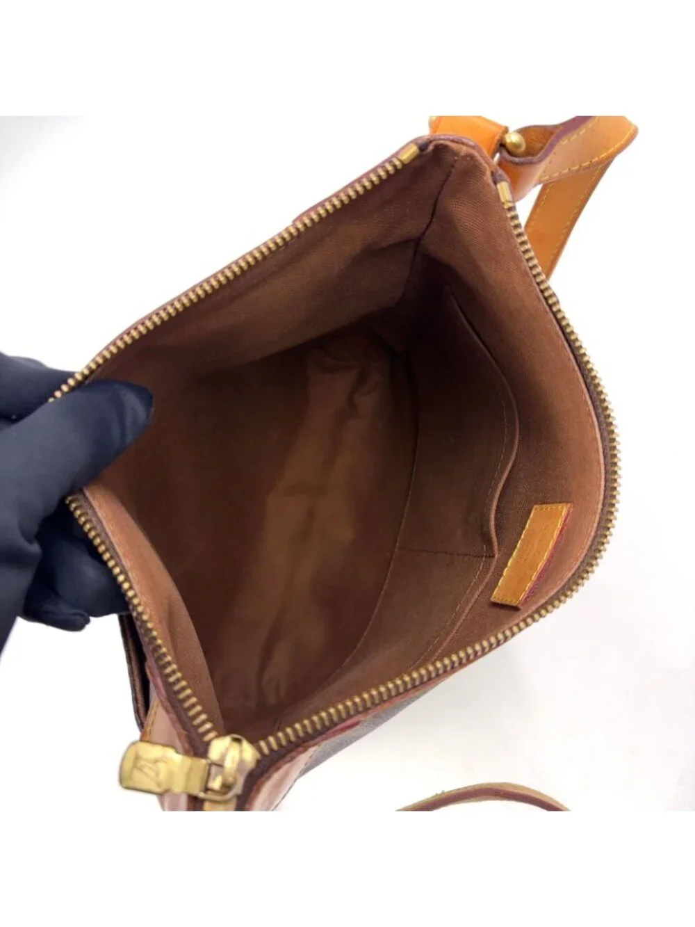 Louis Vuitton Odeon PM Monogram Leather Brown Light Shoulder Bag Gold